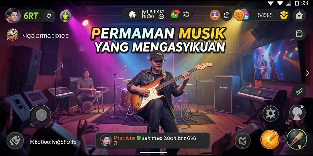 Tampilan gameplay 6RT yang seru dan interaktif dengan musik yang menggugah semangat.