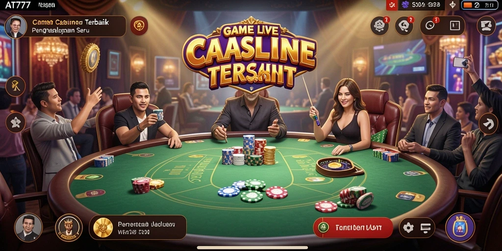 Screenshot gameplay AT777 menampilkan suasana Live Casino yang mengasyikkan.