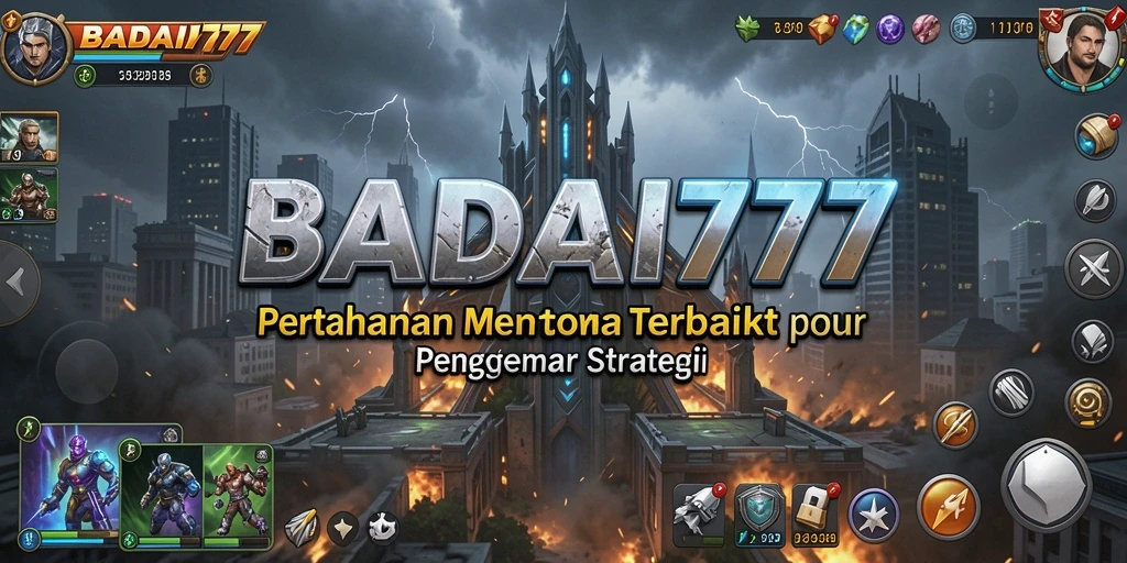 Tampilan gameplay seru BADAI777 dalam pertahanan menara.