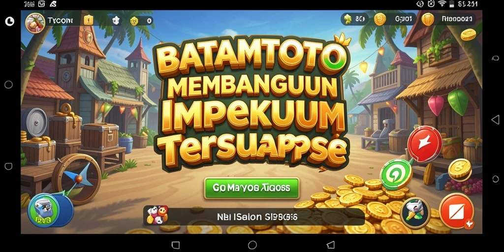 Screenshot gameplay BATAMTOTO menampilkan momen membangun kerajaan bisnis.