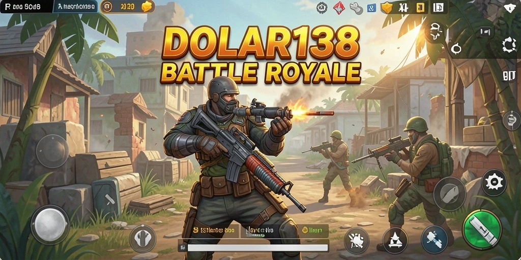 Tangkapan layar utama DOLAR138 menampilkan pertempuran seru dalam arena Battle Royale.