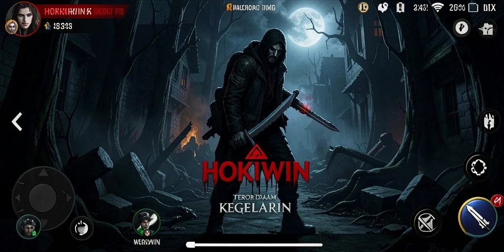 Gameplay menakutkan di HOKIWIN dengan suasana yang mencekam.