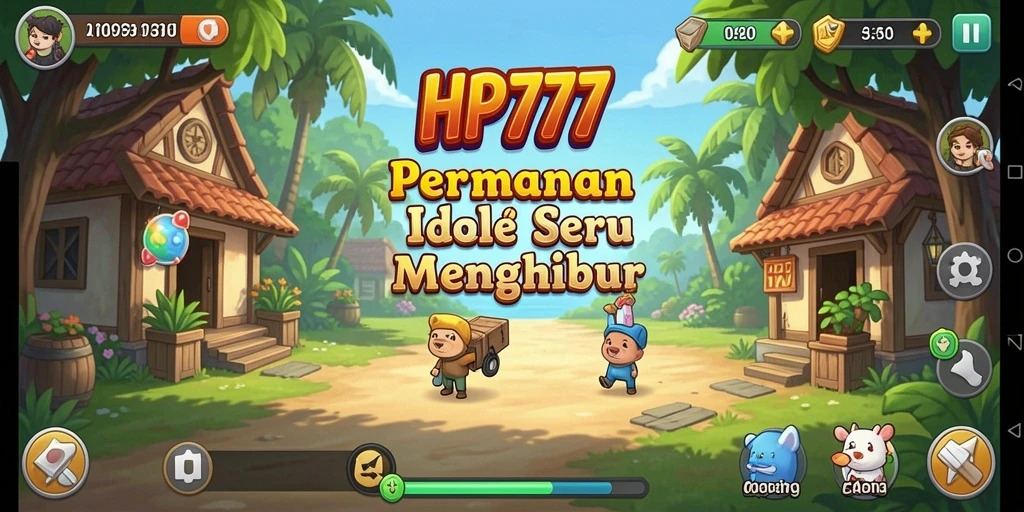 Screenshot utama HP777 menunjukkan gameplay Idle yang seru dan interaktif.