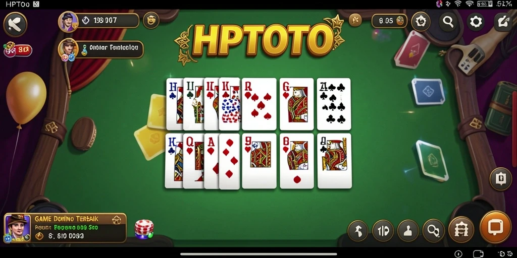 Screenshot gameplay HPTOTO menampilkan keseruan bermain Domino.