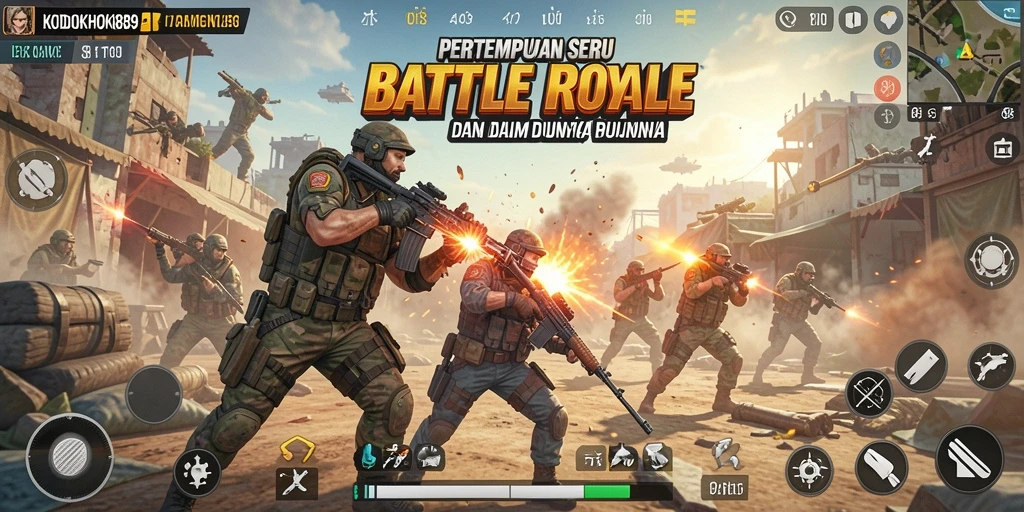 Screenshot dari gameplay intens di <strong>KODOKHOKI889</strong> Battle Royale.