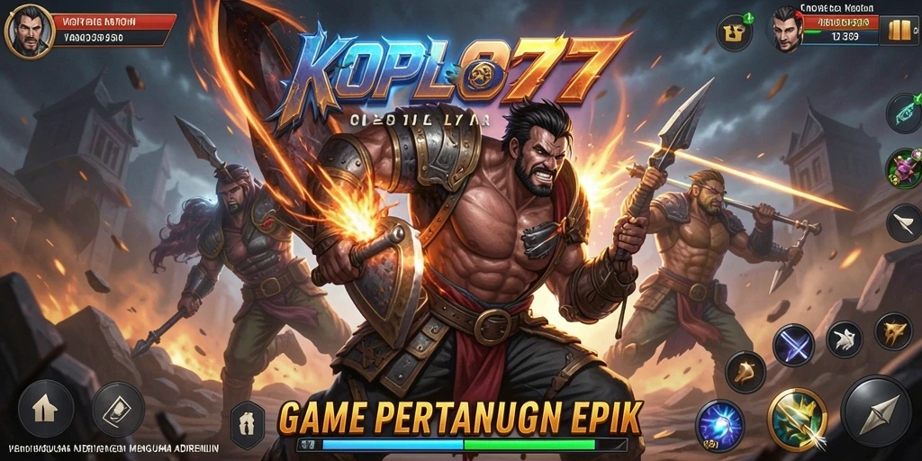 Tangkapan layar gameplay KOPLO77 menunjukkan aksi pertarungan yang intens.