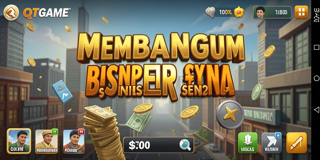Gameplay seru QTGAME selama membangun bisnis Tycoon.
