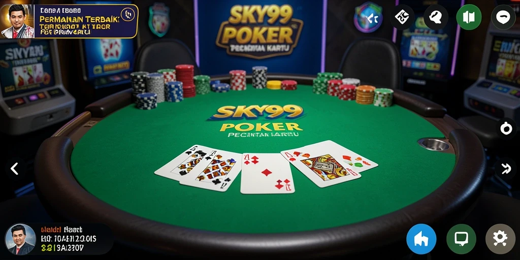 Tampilan gameplay Poker yang seru dan mendebarkan di SKY99.