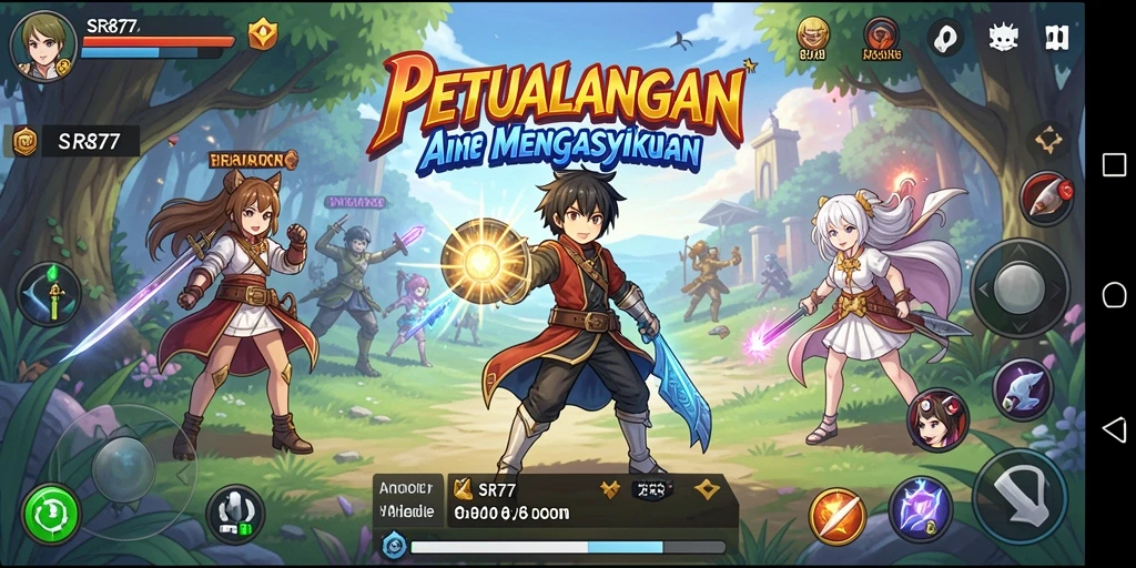 Tampilan menarik dari gameplay SR877 penuh dengan karakter anime ikonik.